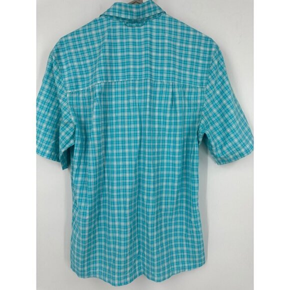 Simms Skyblue Plaid Pattern Short-Sleeve Button-Down Shirt Size Small - Picture 3 of 7